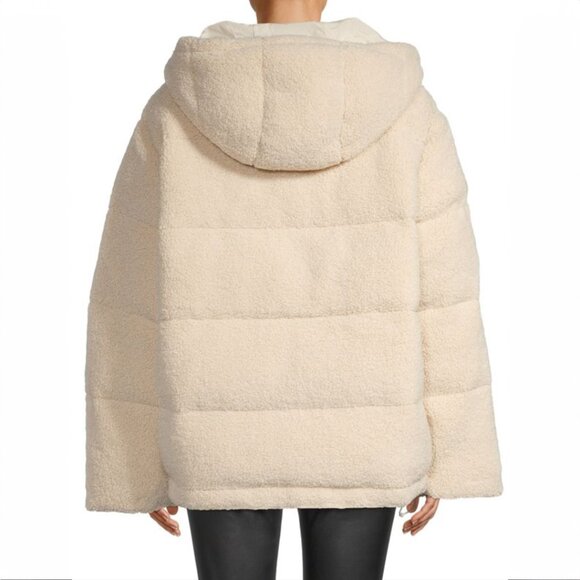 Good American Faux Shearling Cocoon Puffer Jacket - Picture 2 of 6